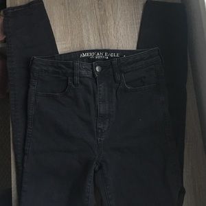 American Eagle Black Super High Waisted Jeans